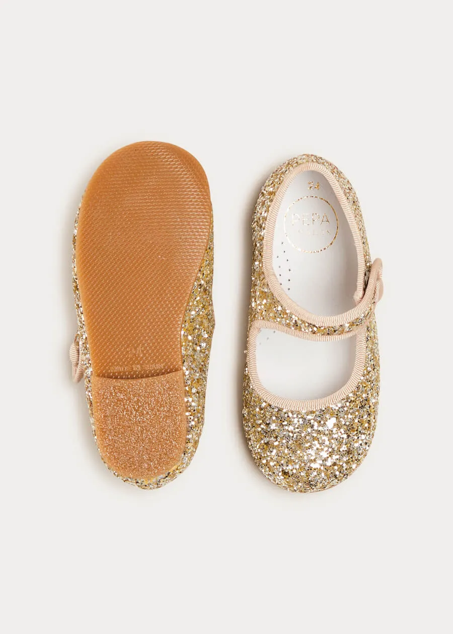 Glittery Mary Jane Shoes in Gold (24-34EU)