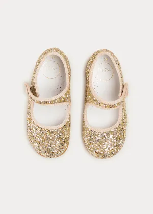 Glittery Mary Jane Shoes in Gold (24-34EU)
