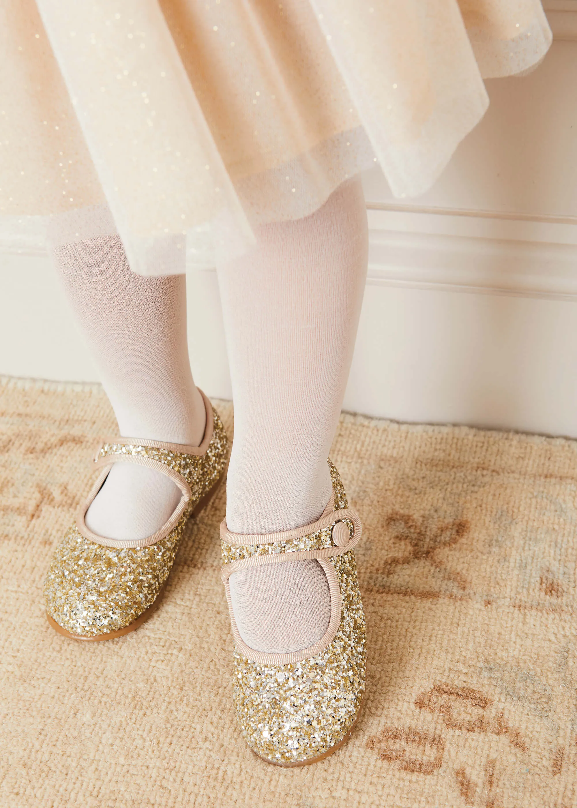 Glittery Mary Jane Shoes in Gold (24-34EU)