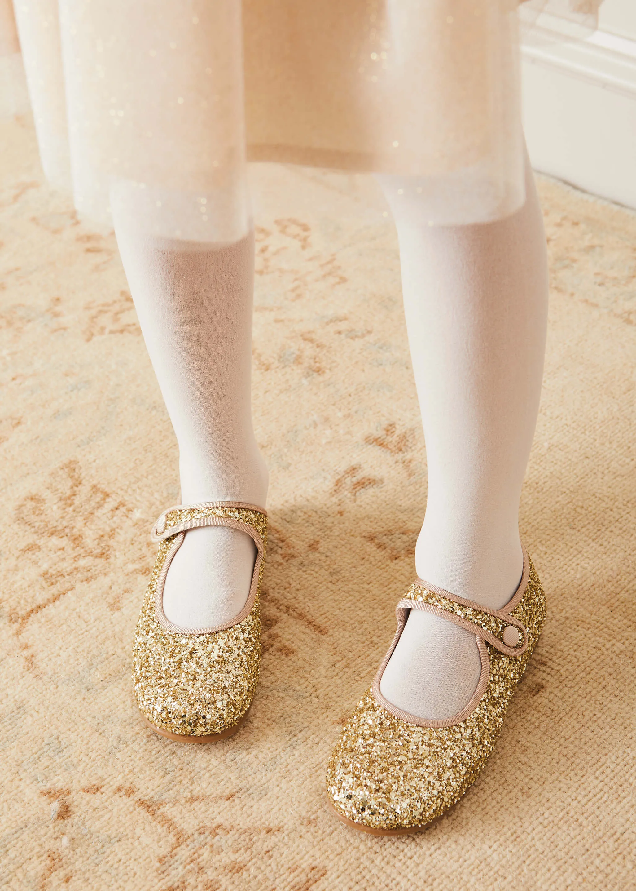 Glittery Mary Jane Shoes in Gold (24-34EU)