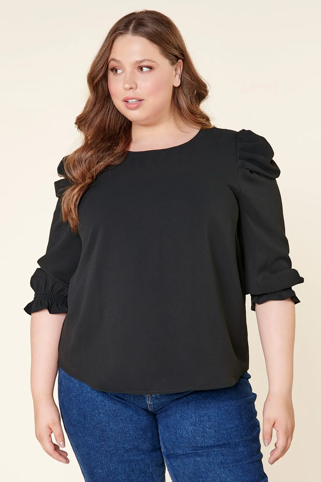 Go Getter Celine Puff Sleeve Top Curve