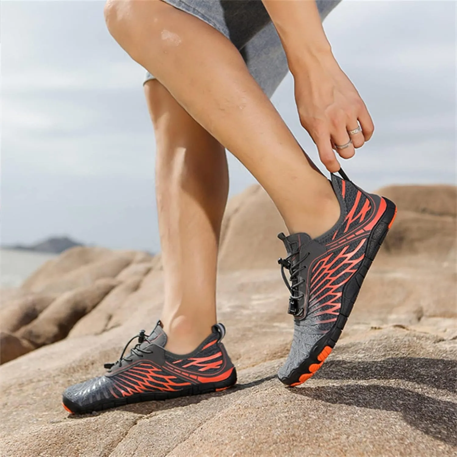 Grounded Footwear Barefoot Shoes Women&Men Hike Shoes Footwear Barefoot Womens Neuropathy Non-Slip Outdoor Hiking Shoe Women Water Wide Toe Box SneakersDiabetic Shoe Beach Surf Walk Yoga Walking