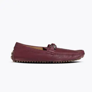Gucci Maroon Leather Men's Driving Shoes