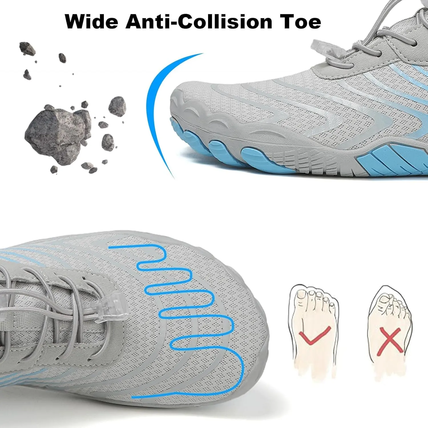 Hike Barefoot Shoes for Women Men Footwear Pro Barefoot Shoes with Wide Toe Box, Healthy & Non-Slip Breathable Athletic Beach Pool Surf Hiking Walking