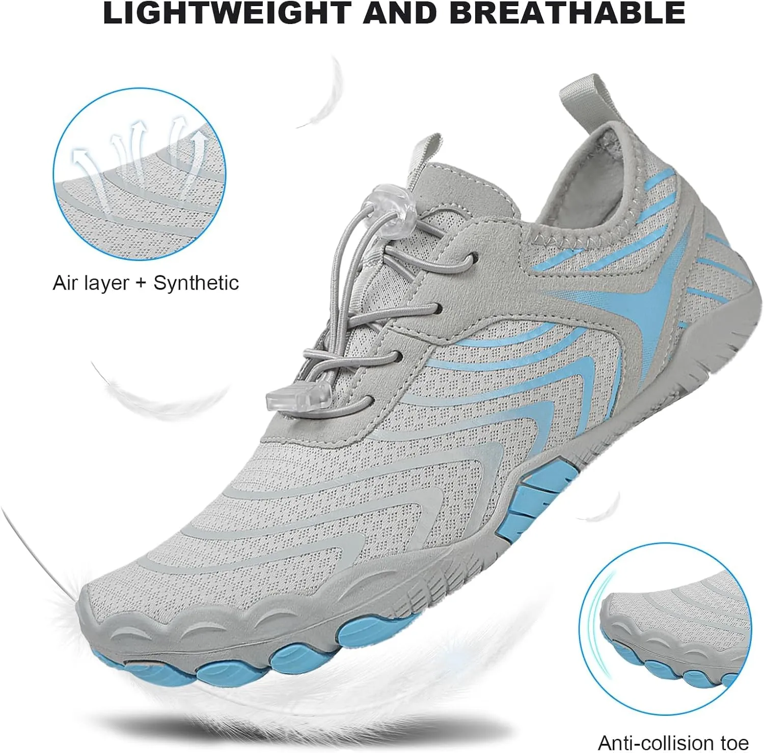 Hike Barefoot Shoes for Women Men Footwear Pro Barefoot Shoes with Wide Toe Box, Healthy & Non-Slip Breathable Athletic Beach Pool Surf Hiking Walking