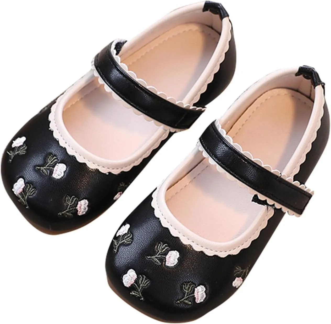 Infant Baby Girls Mary Jane Flat Non-Slip Cute Princess Wedding Dress Shoes Toddler Non Slip Fashion Soft Shoes