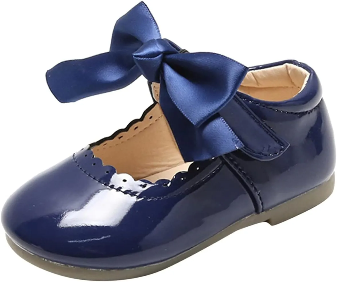 Infant Girls Wedding Dress Shoes Bow Ballet Princess Mary Jane lats Newborn First alkers Sneaker Baptism Shoes