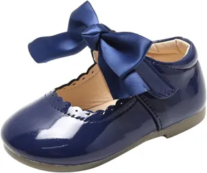 Infant Girls Wedding Dress Shoes Bow Ballet Princess Mary Jane lats Newborn First alkers Sneaker Baptism Shoes