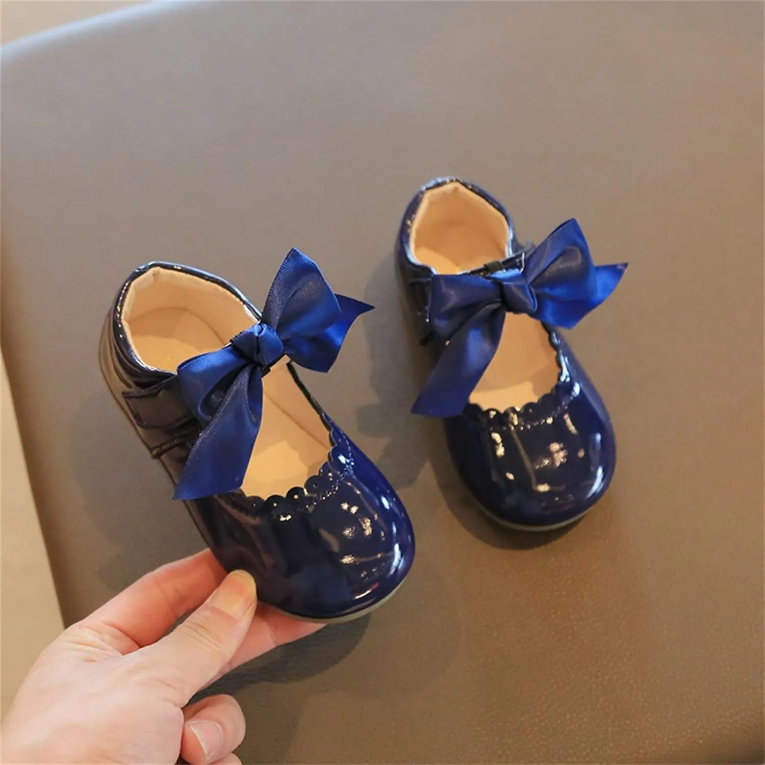Infant Girls Wedding Dress Shoes Bow Ballet Princess Mary Jane lats Newborn First alkers Sneaker Baptism Shoes