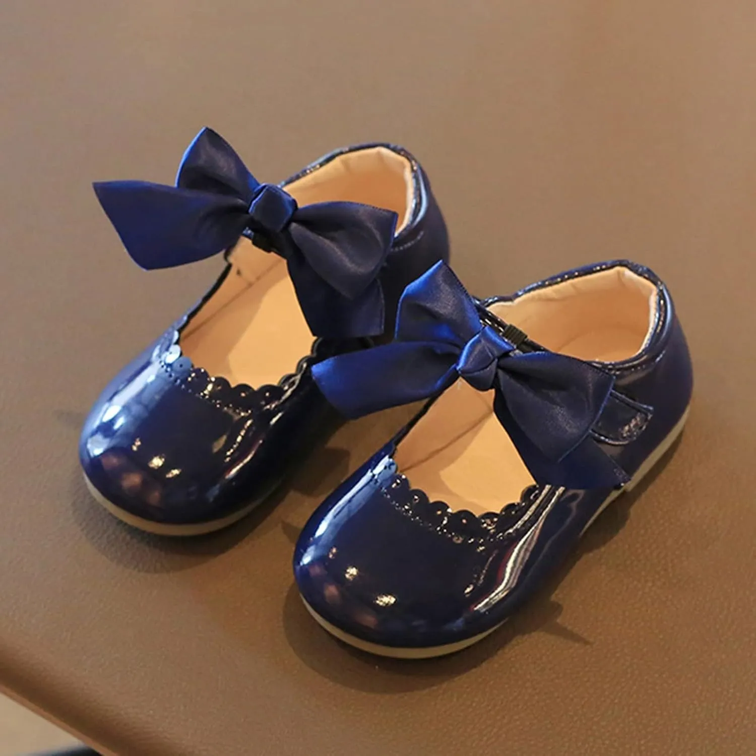Infant Girls Wedding Dress Shoes Bow Ballet Princess Mary Jane lats Newborn First alkers Sneaker Baptism Shoes