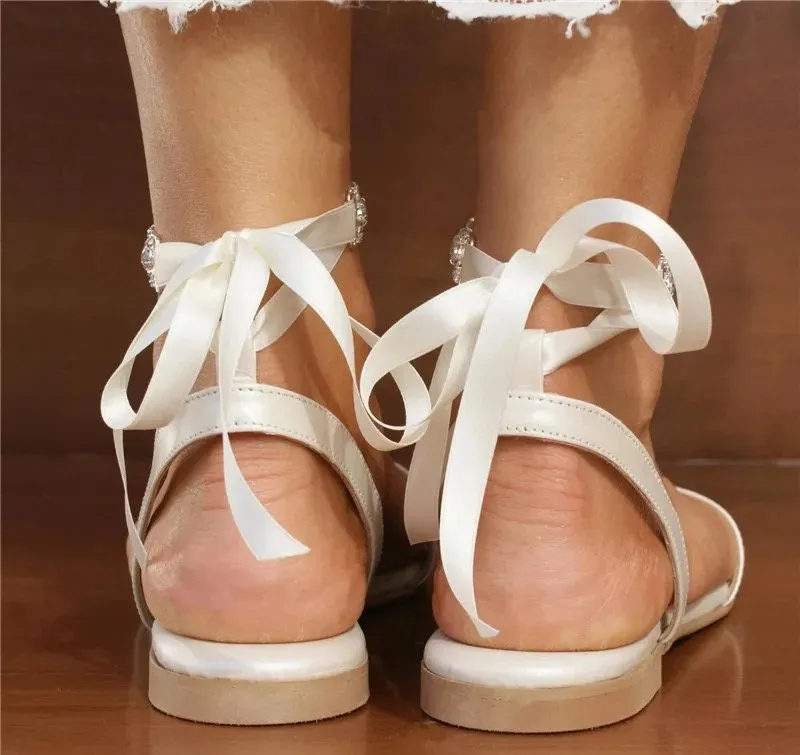Ivory Flat Sandals  Size UK6 / US8.5