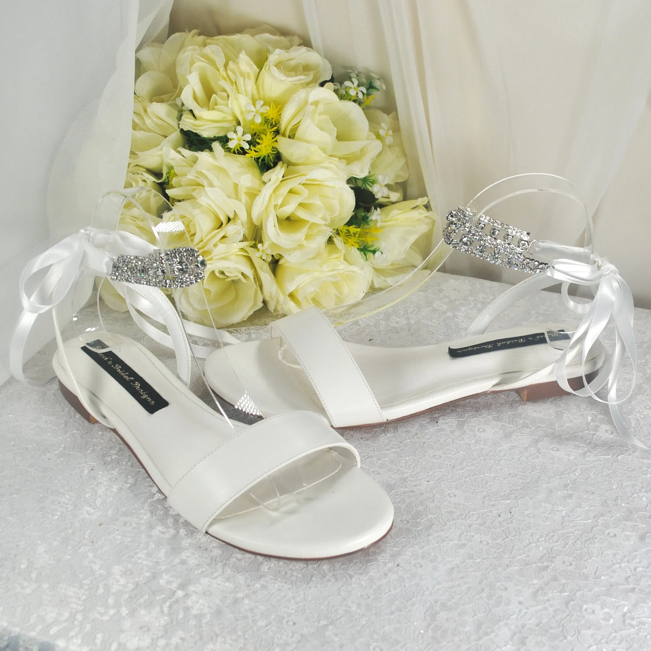 Ivory Flat Sandals  Size UK6 / US8.5