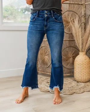 KanCan Lilian Distressed Cropped Flare Jeans