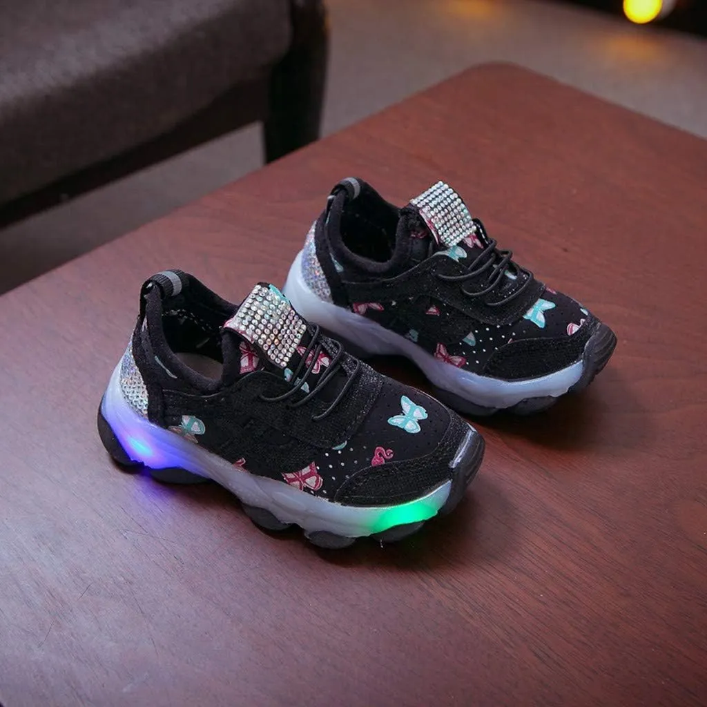 Kids Light Up Shoes Boys Girls Breathable Cute Fashion Flashing Sneaker Toddler Athletic Running First Walking Shoes