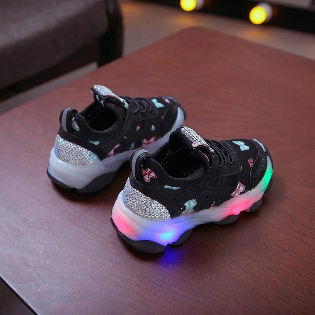 Kids Light Up Shoes Boys Girls Breathable Cute Fashion Flashing Sneaker Toddler Athletic Running First Walking Shoes