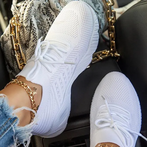 Kimemoda Women Lightly Breathable Lace up Sneakers