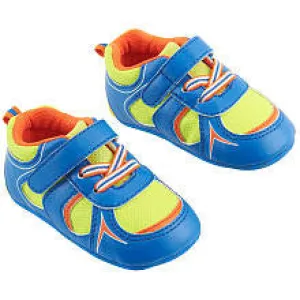 Koala Baby Boys' Blue/Yellow Touch Closure Soft Sole Athletic Sneakers