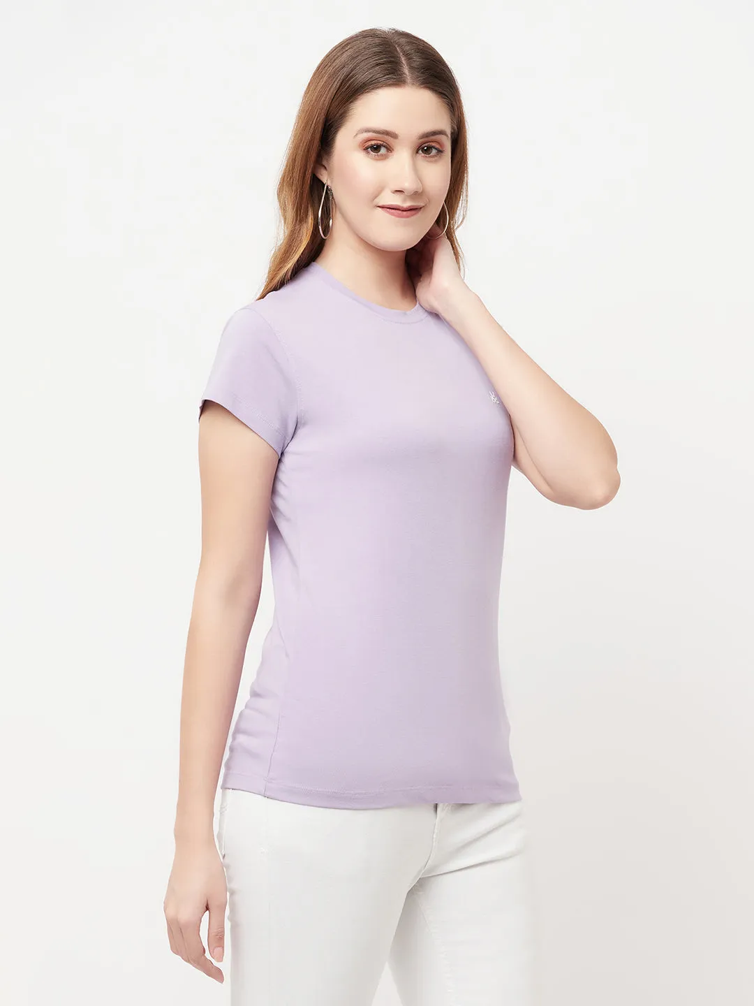 Lavender Knitted Logo T-Shirt