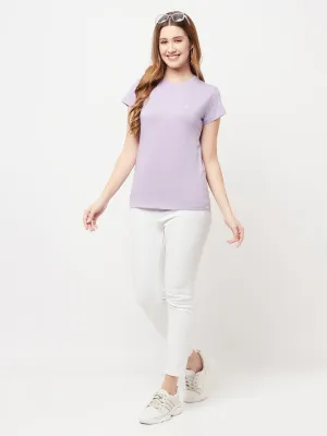 Lavender Knitted Logo T-Shirt