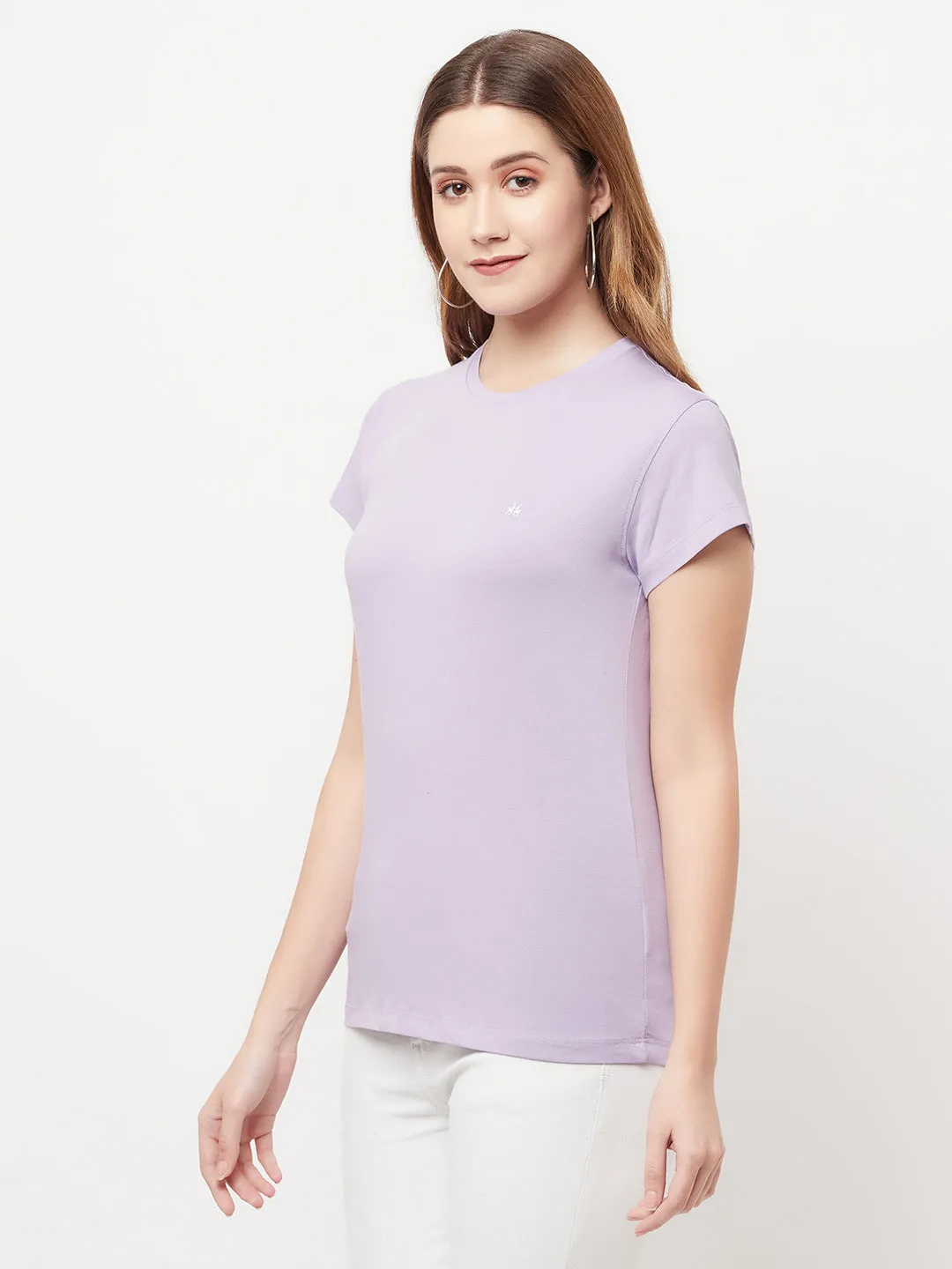 Lavender Knitted Logo T-Shirt