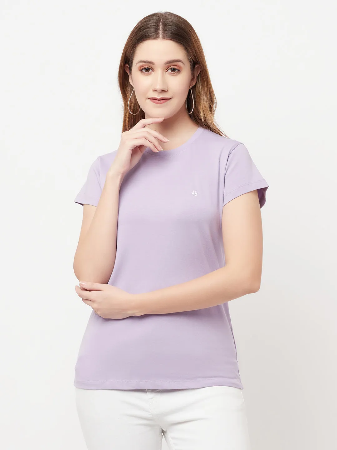 Lavender Knitted Logo T-Shirt