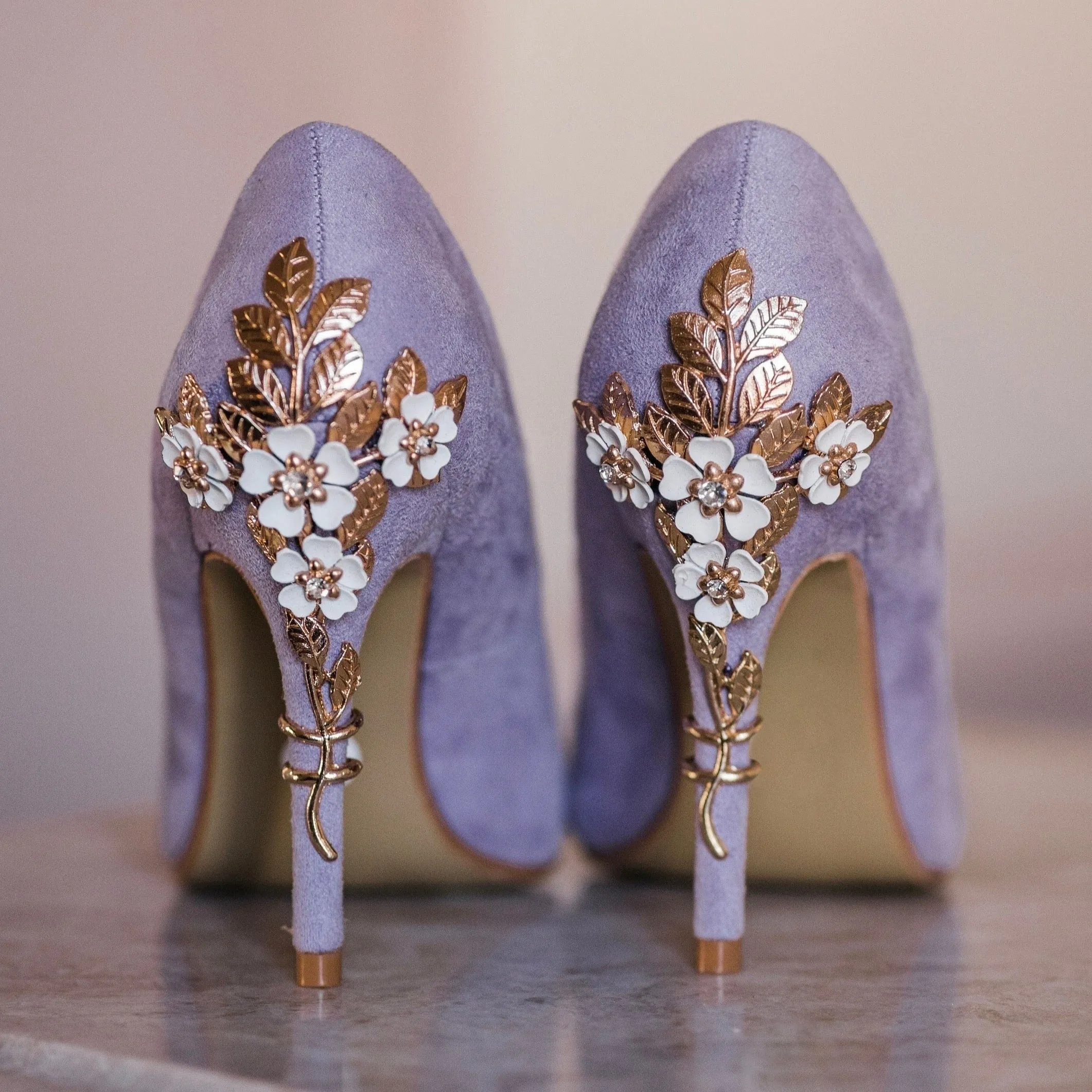 Lavender Suede with 'Cherry Blossom'