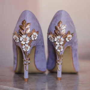 Lavender Suede with 'Cherry Blossom'