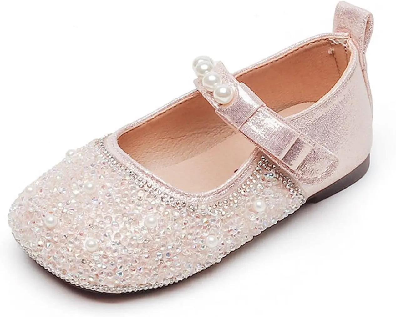 Little Girl's Adorable Princess Party Girls Dress ShoesPrincess Flower Wedding Party Dress Shoes for Baby Girls' Shoes (Red, 3.5-4 Years)