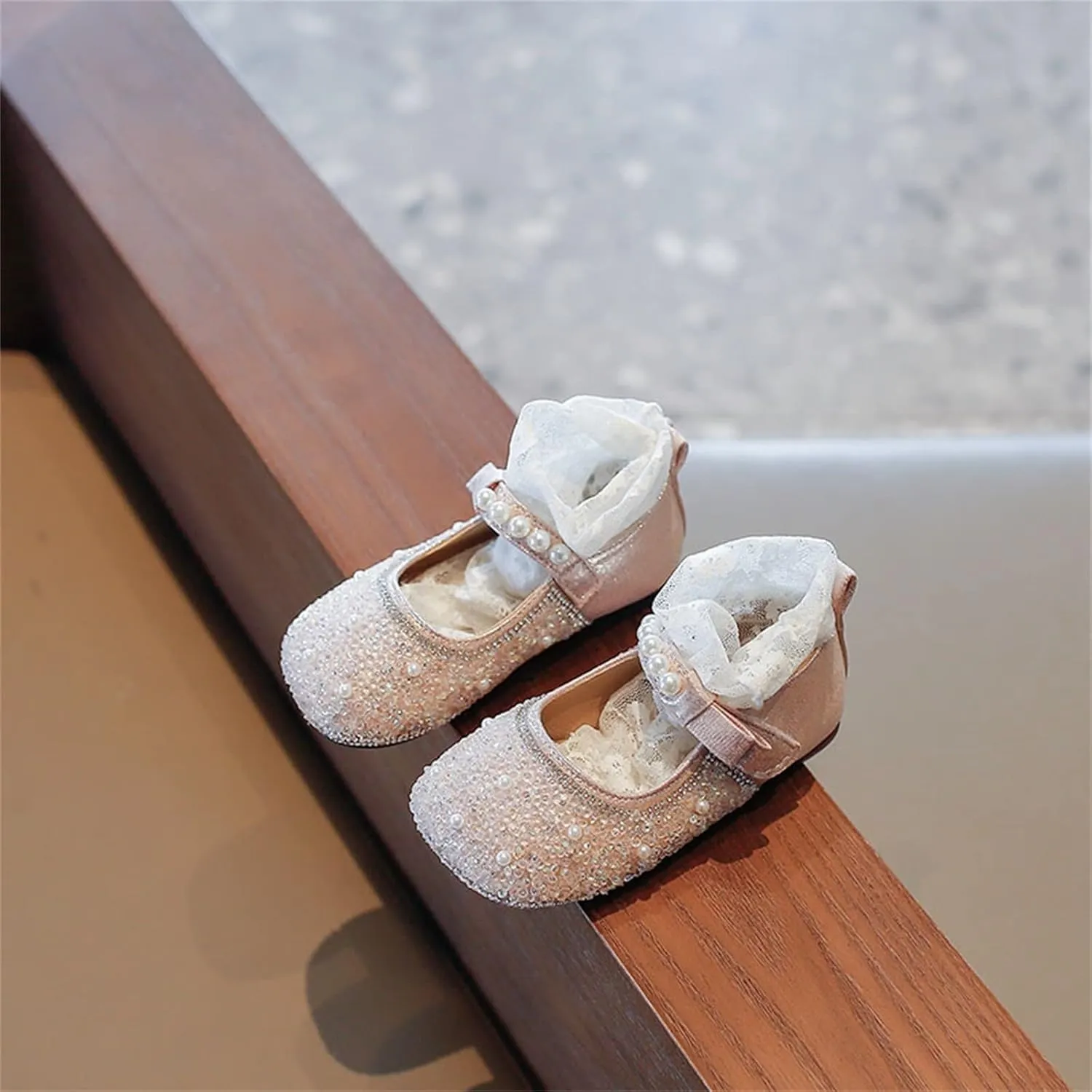 Little Girl's Adorable Princess Party Girls Dress ShoesPrincess Flower Wedding Party Dress Shoes for Baby Girls' Shoes (Red, 3.5-4 Years)