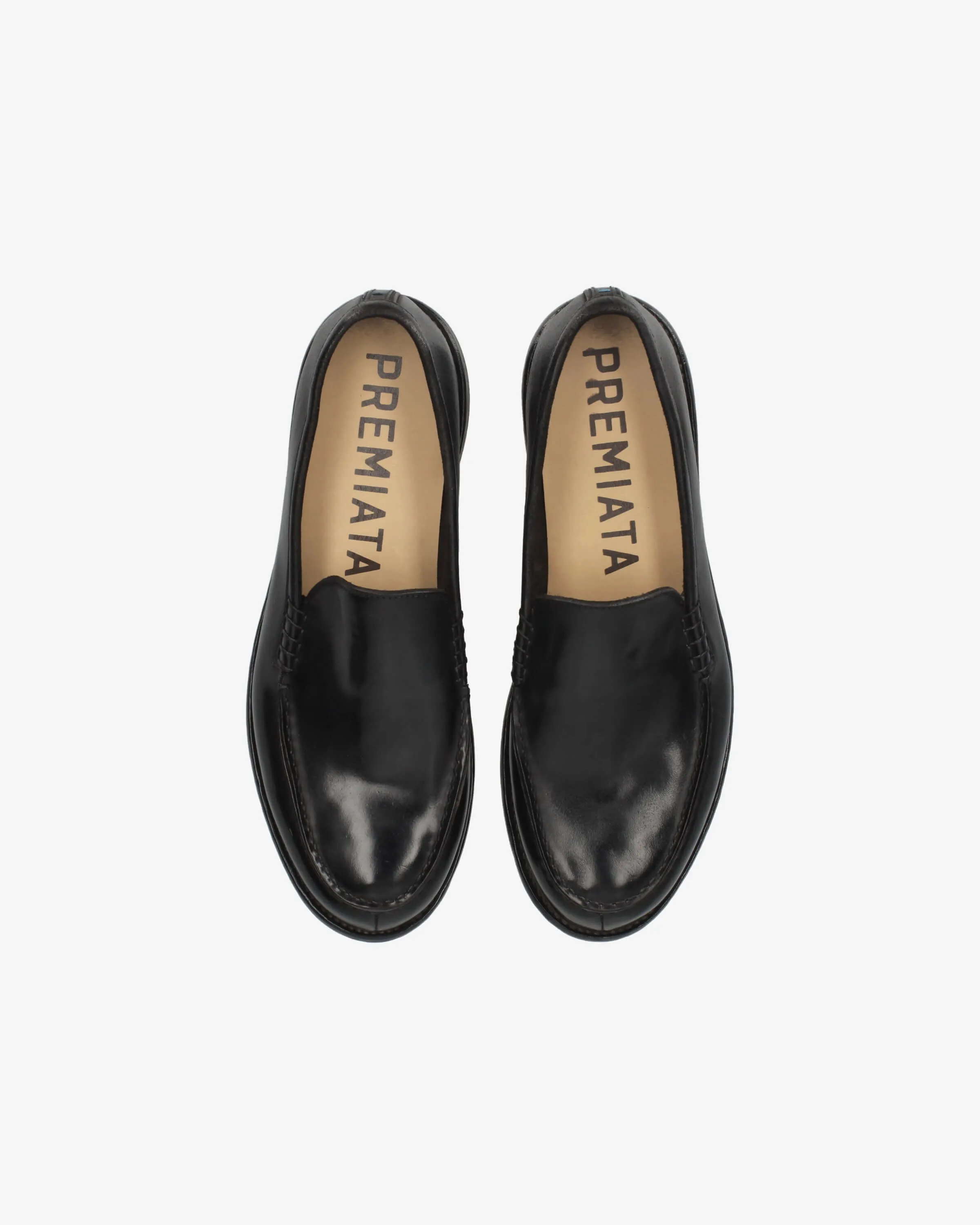 Loafer in Black Calfskin Leather with Leather Sole 32257A