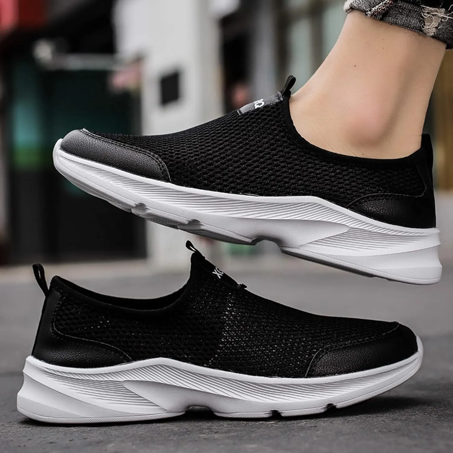 Memory Foam Versatile Shoes for Men Breathable Casual Comfortable Walking Sneaker Soft Flat Soled Elderly Shoes