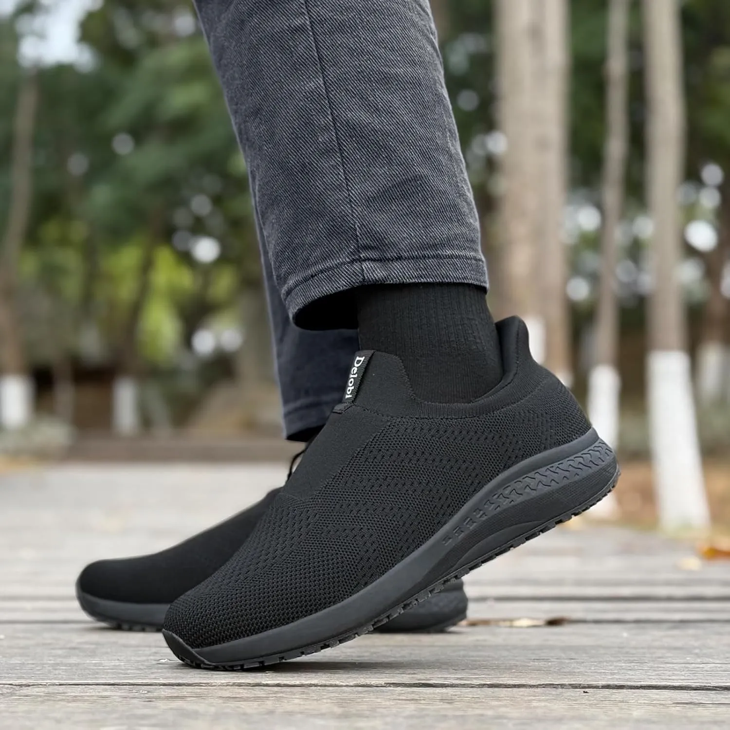 Men's Non Slip Work Shoes Restaurant Waterproof Chef Shoe for Kitchen Hospital Slip-Resistant Air Cushion Sneakers with Easy-Clean Modern Design Breathable Lightweight