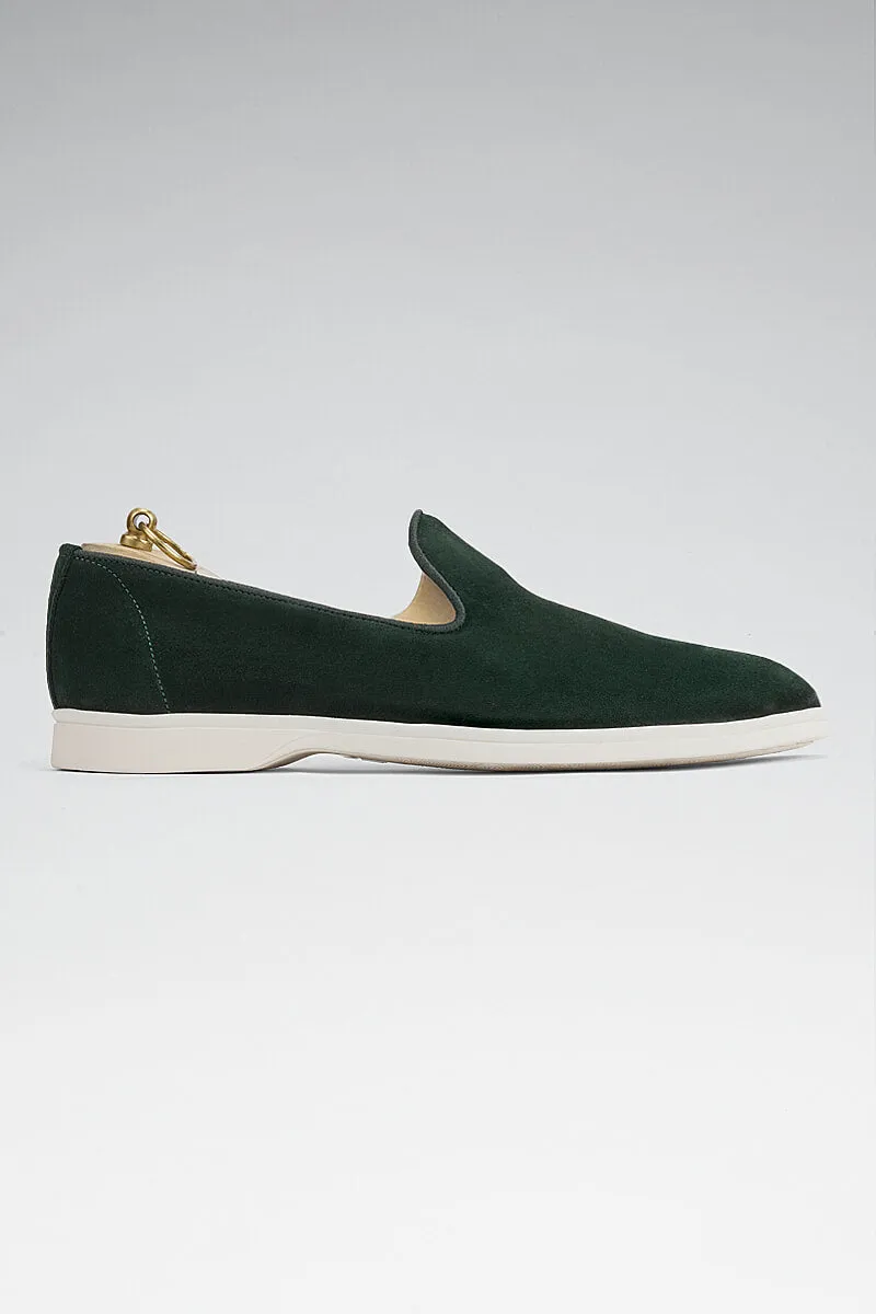 Moss Green Suede All Day Slipper