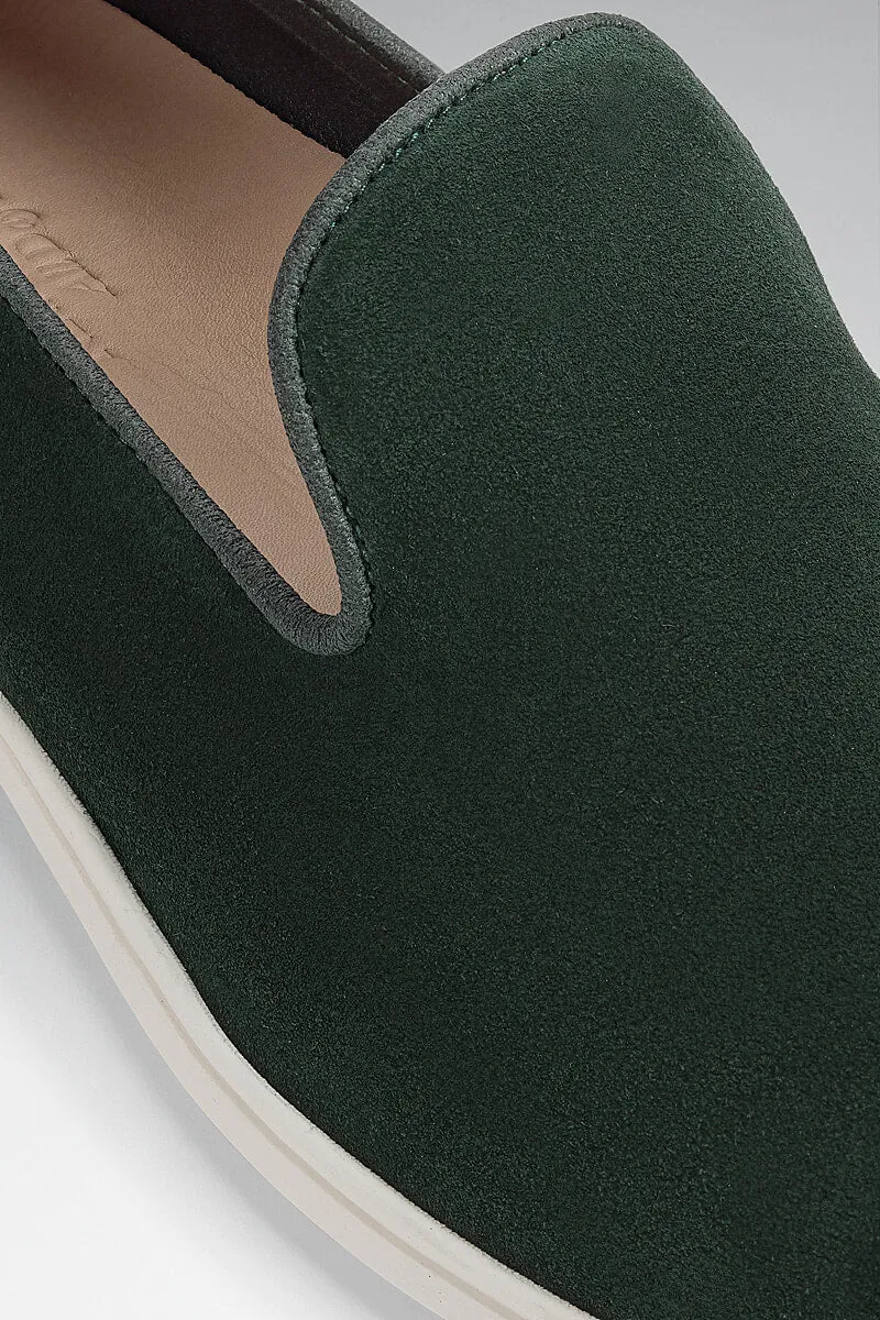 Moss Green Suede All Day Slipper