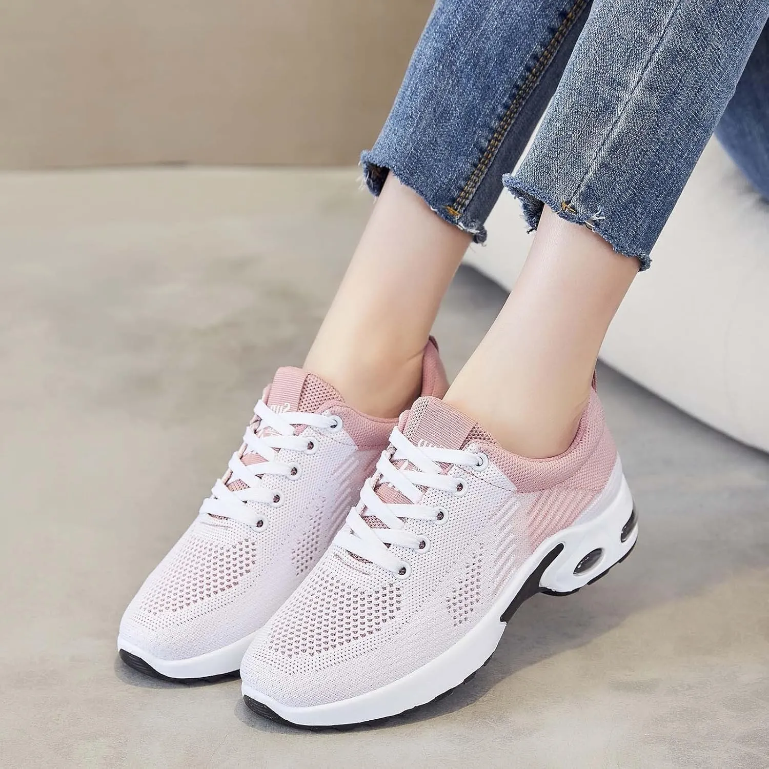 Musabela Orthopedic Shoes for Women Comfortwear Ortho Shoes for Women Plantar Fasciitis Walking Tennis Shoe Arch Support Air Cushion Running Shoe Mesh Breathable Gym Work Fashion Stretch Sneakers