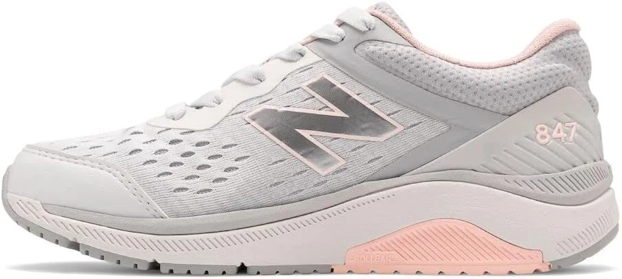 New Balance Women's 847 V4 Walking Shoe, Arctic Fox/Silver Mink/Peach Soda, 6 Narrow