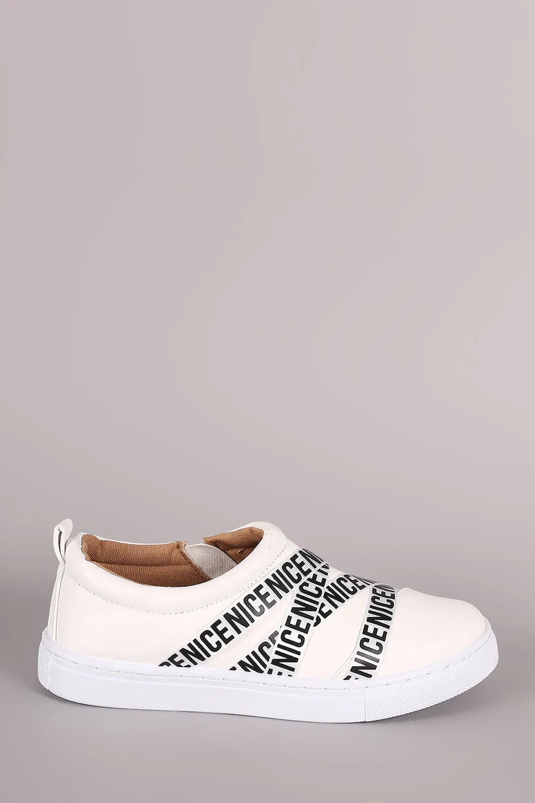 Nice Strappy Ribbon Vegan Leather Sneakers