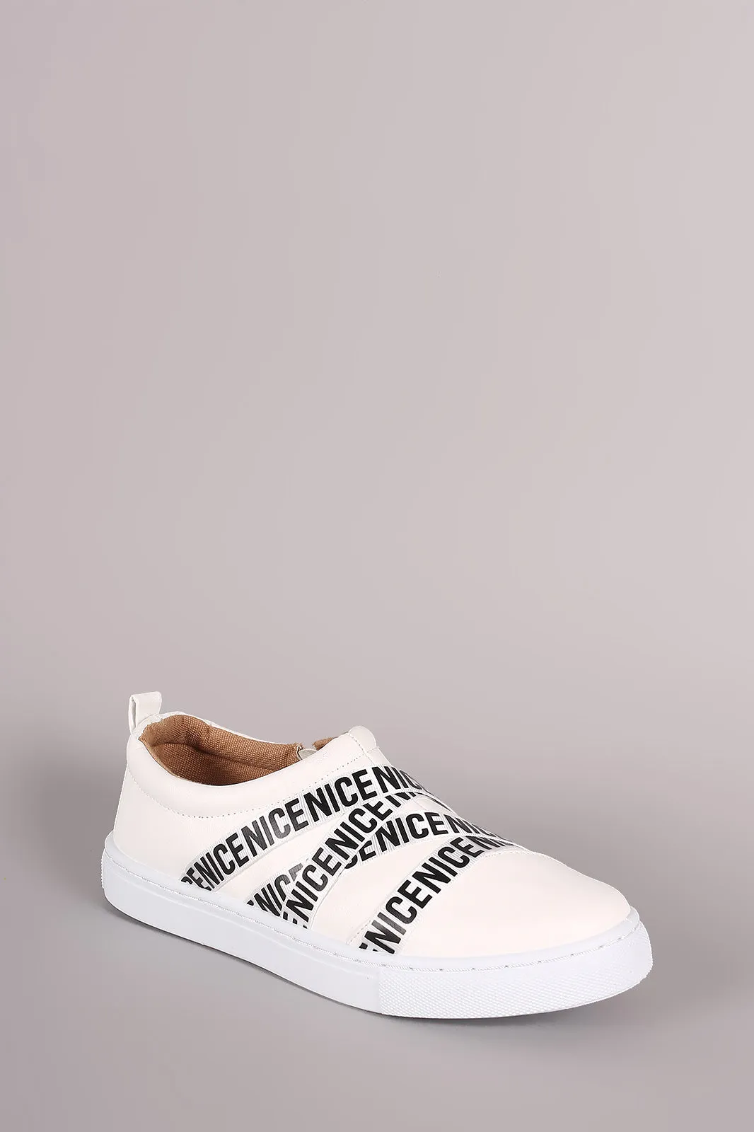 Nice Strappy Ribbon Vegan Leather Sneakers