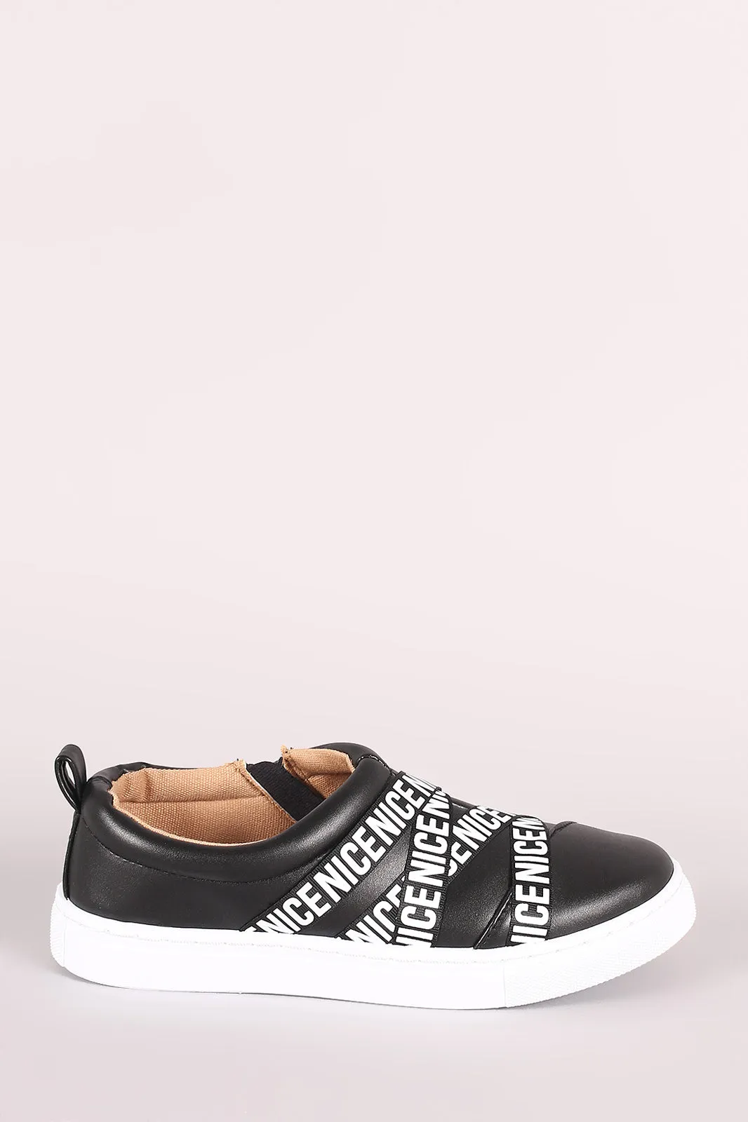 Nice Strappy Ribbon Vegan Leather Sneakers