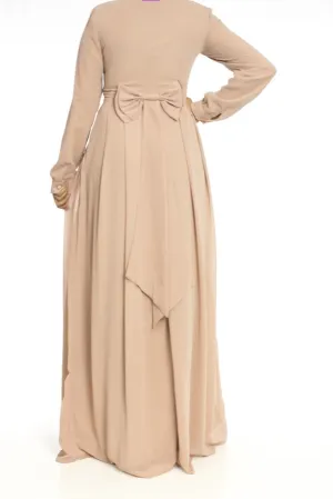 Nude Classy Bow-tie dress