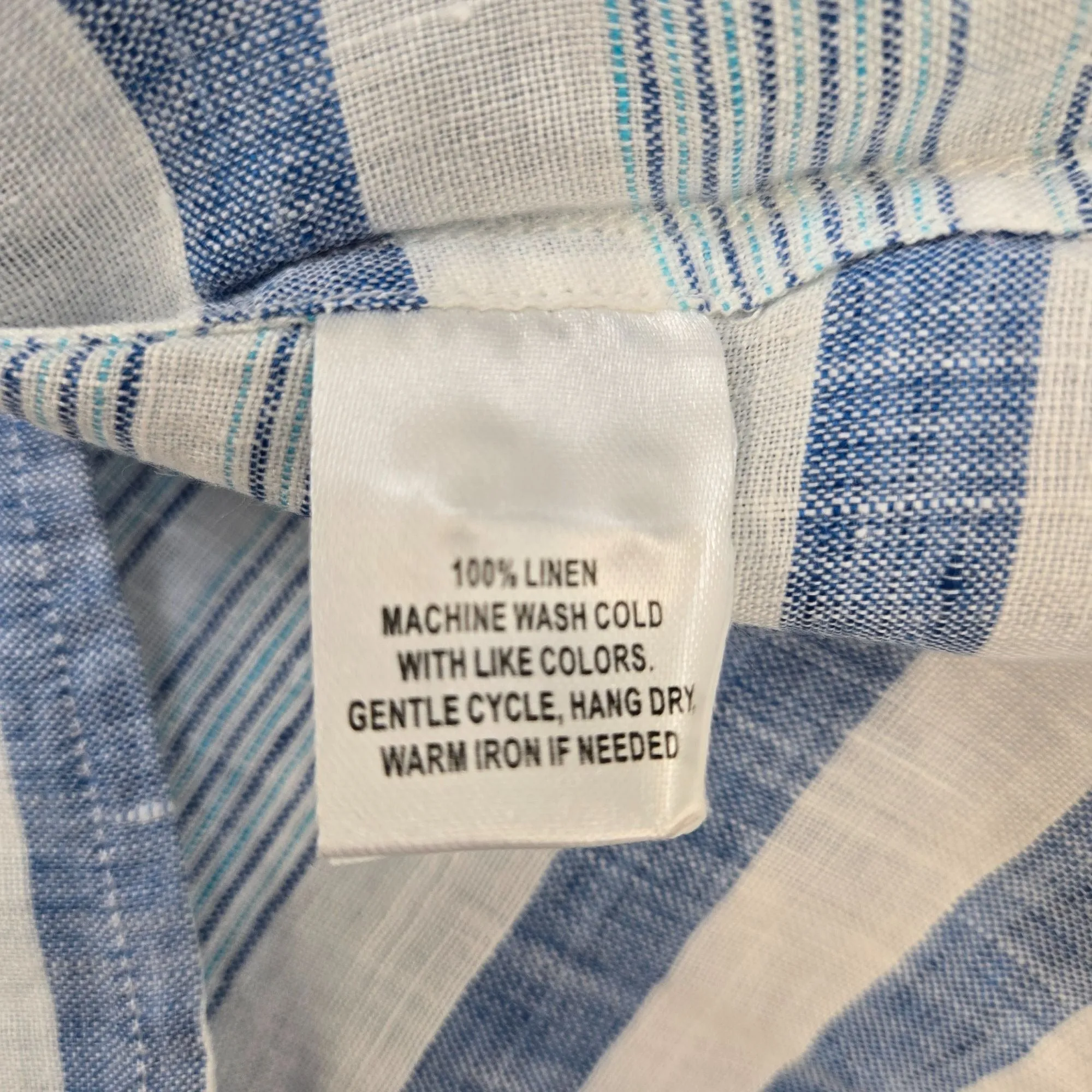 NWT UNTUCKit 100% Linen Vietti Striped Long Sleeve Button Down Shirt Size 4