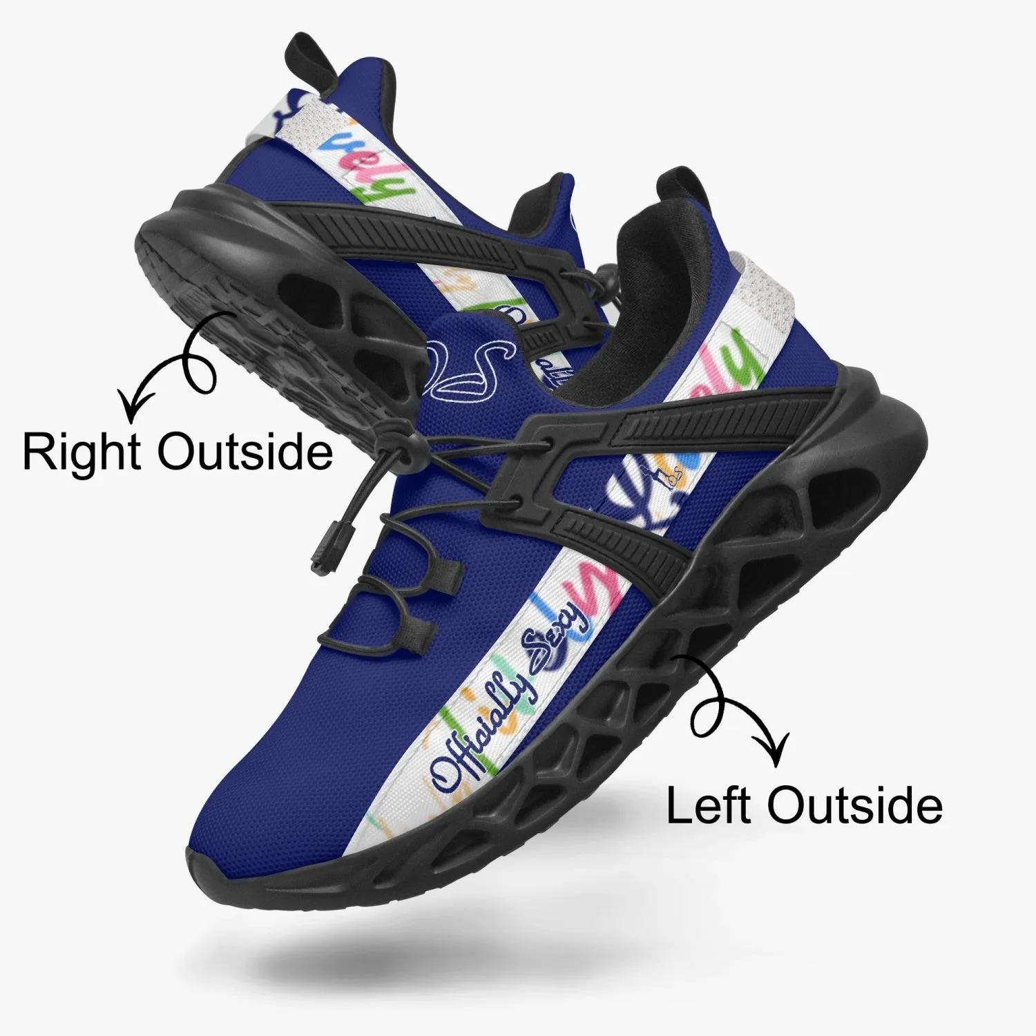 Officially Sexy Lively Collection Solid Navy Mesh Running Shoes