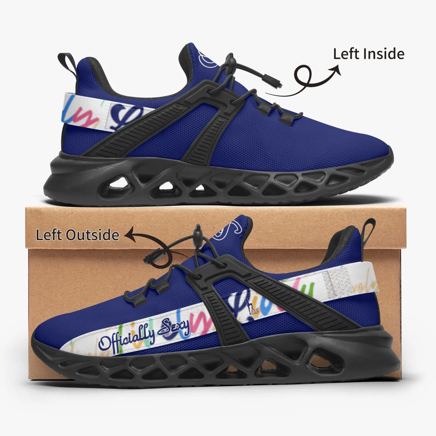 Officially Sexy Lively Collection Solid Navy Mesh Running Shoes