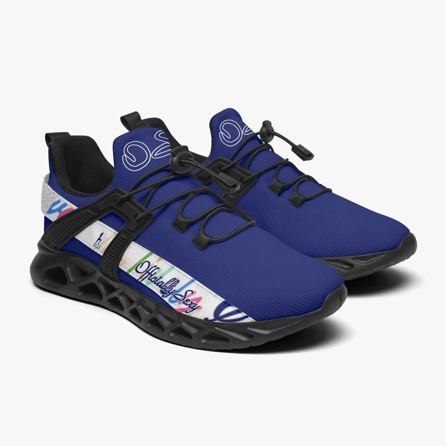 Officially Sexy Lively Collection Solid Navy Mesh Running Shoes