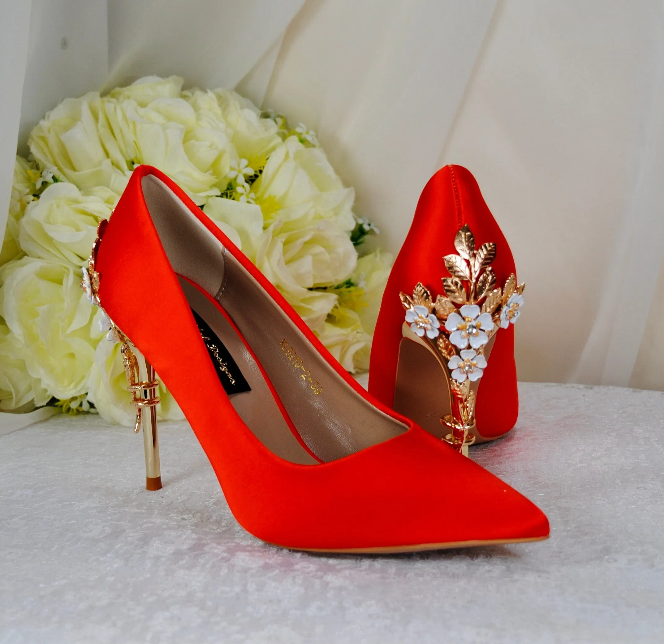 Orange Bridal Shoes -Size UK5/US7.5