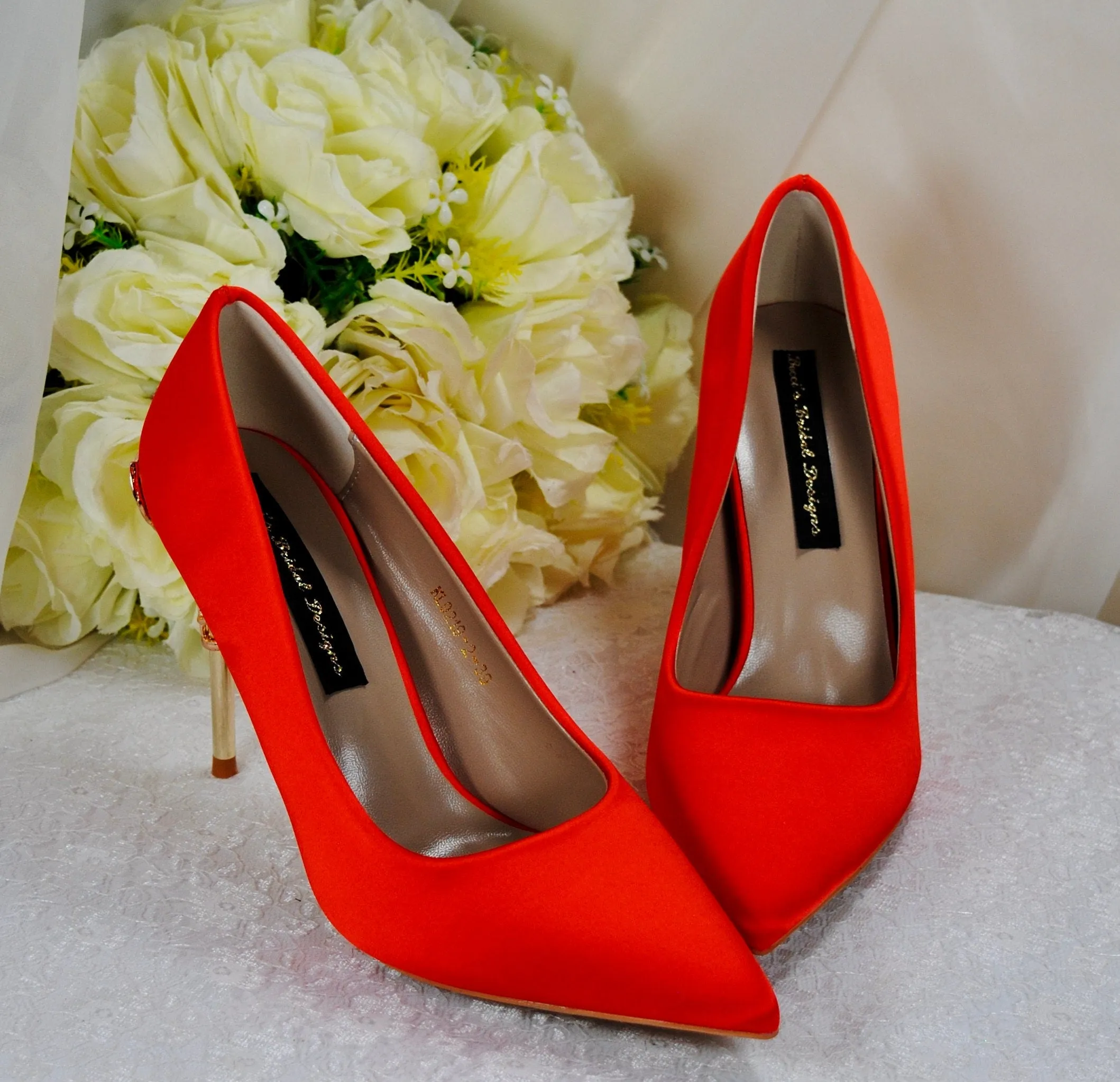 Orange Bridal Shoes -Size UK5/US7.5