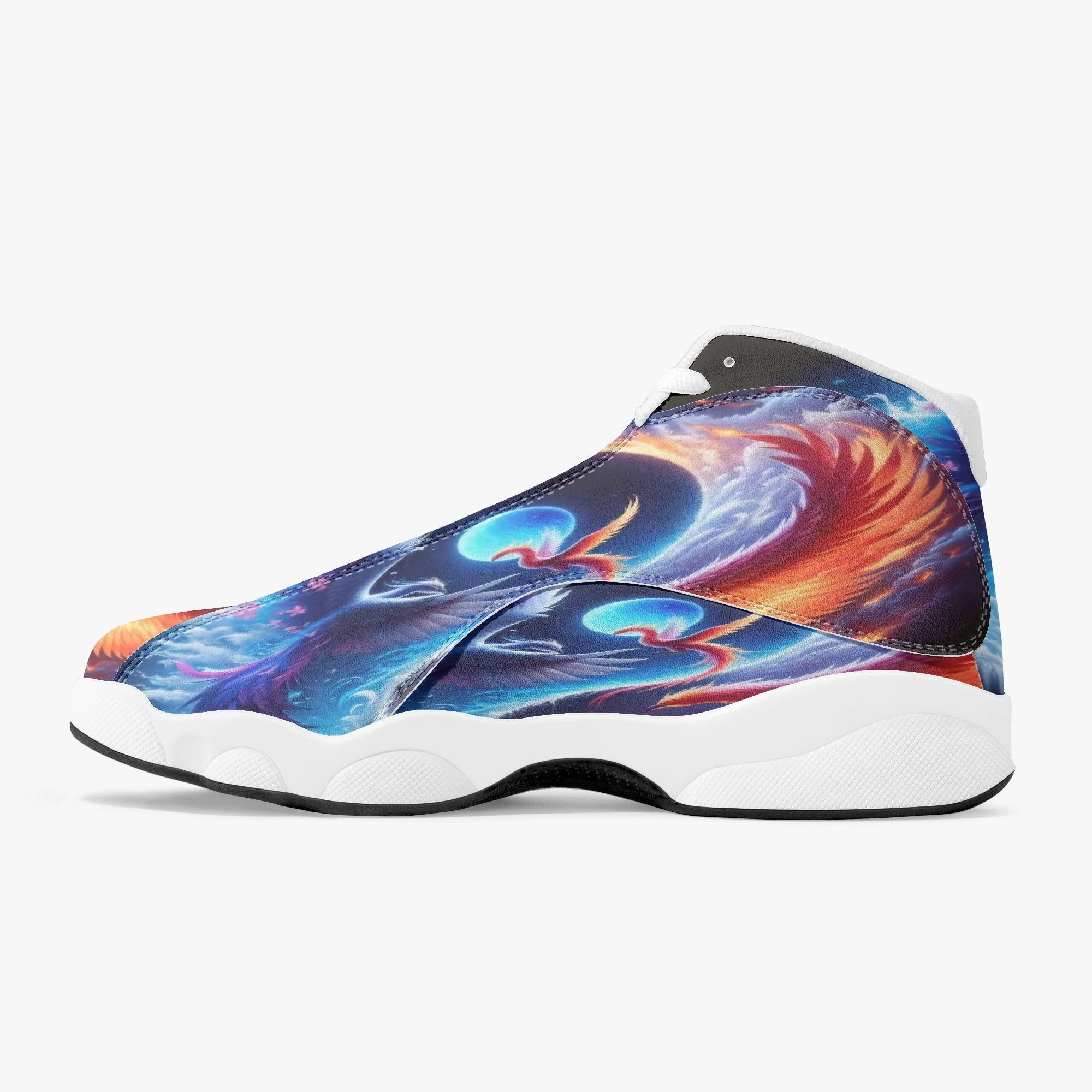 Phoenix High-Top Leather Basketball Sneakers - White