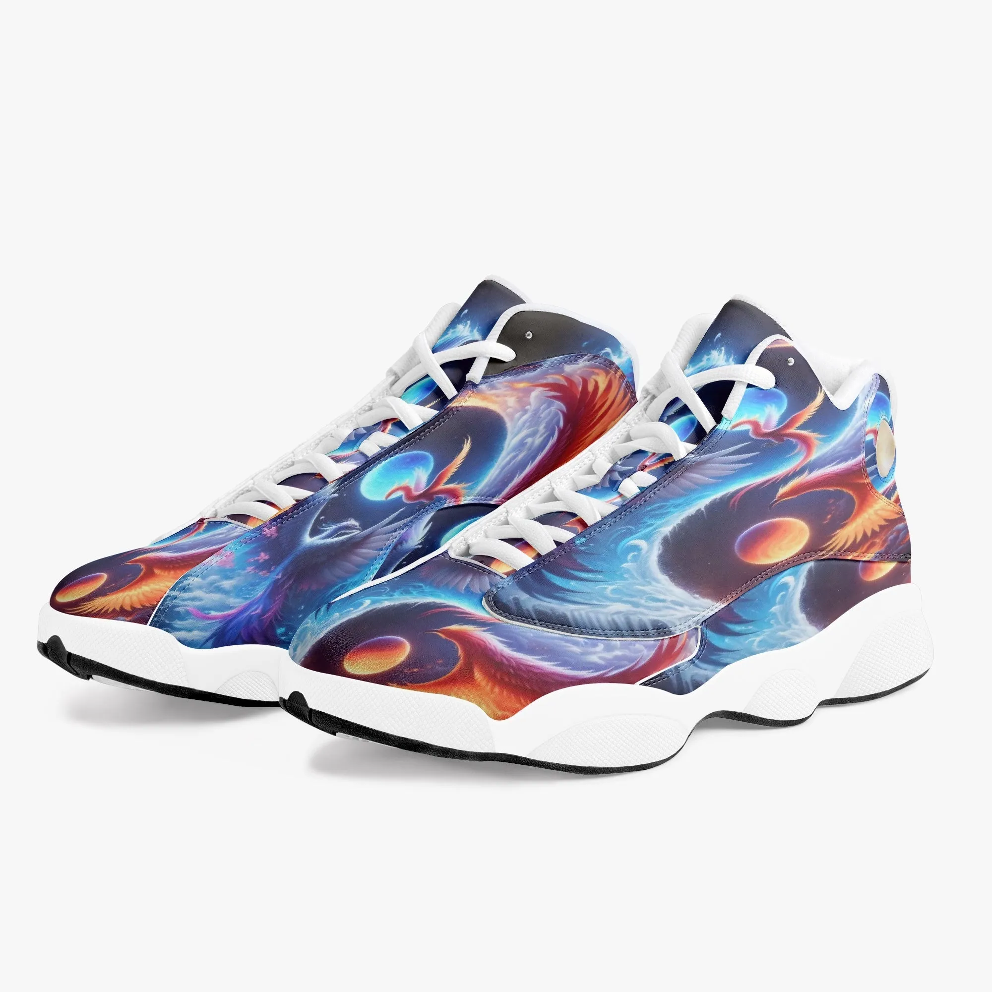 Phoenix High-Top Leather Basketball Sneakers - White