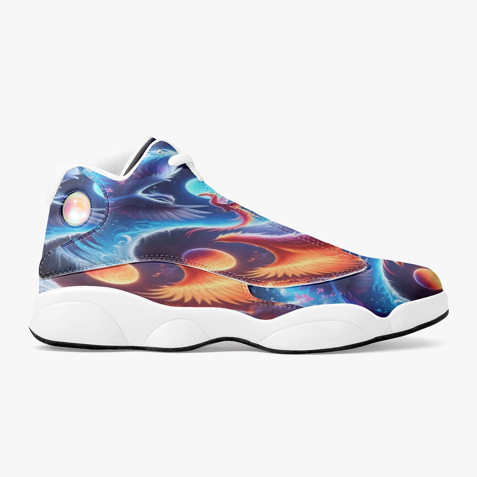 Phoenix High-Top Leather Basketball Sneakers - White