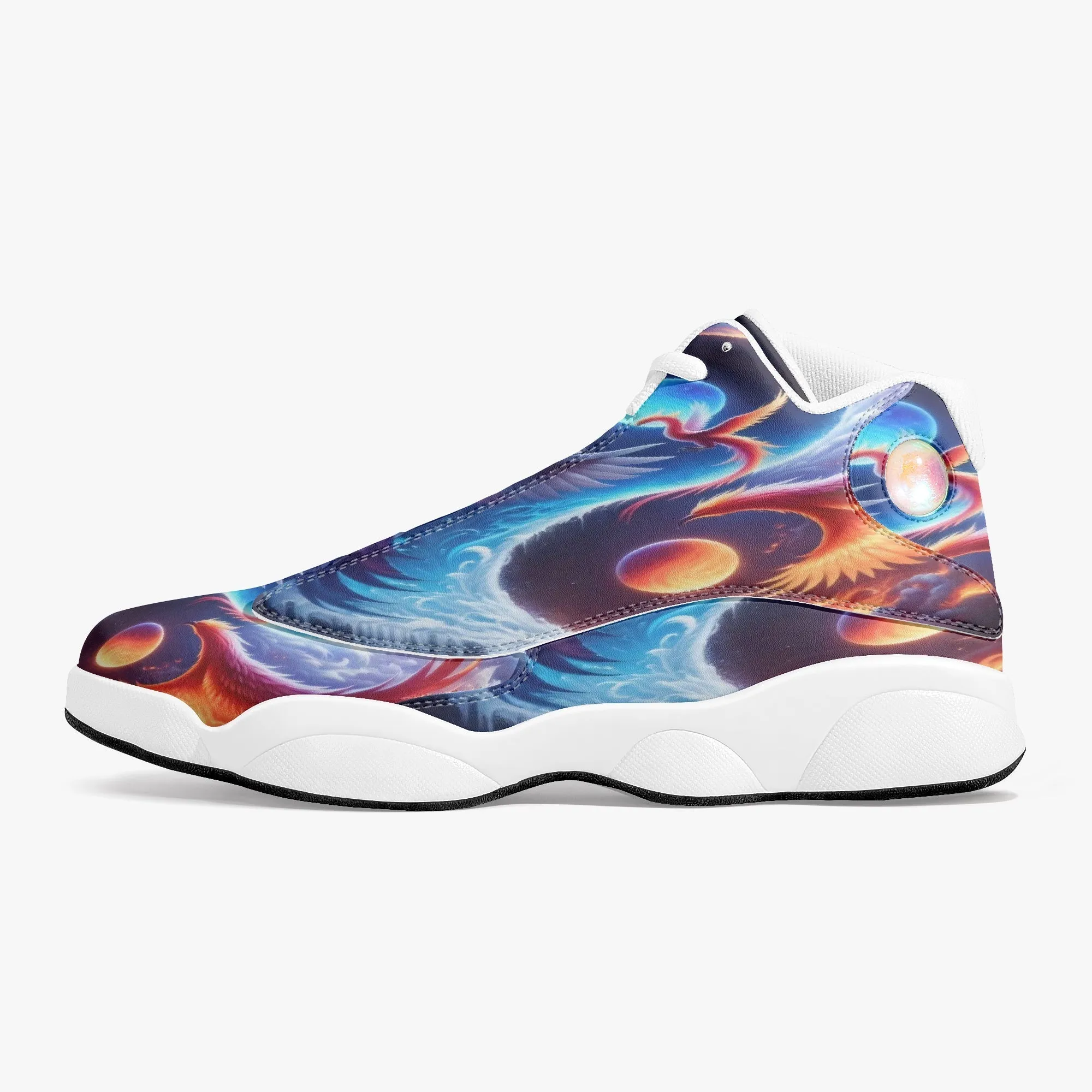 Phoenix High-Top Leather Basketball Sneakers - White